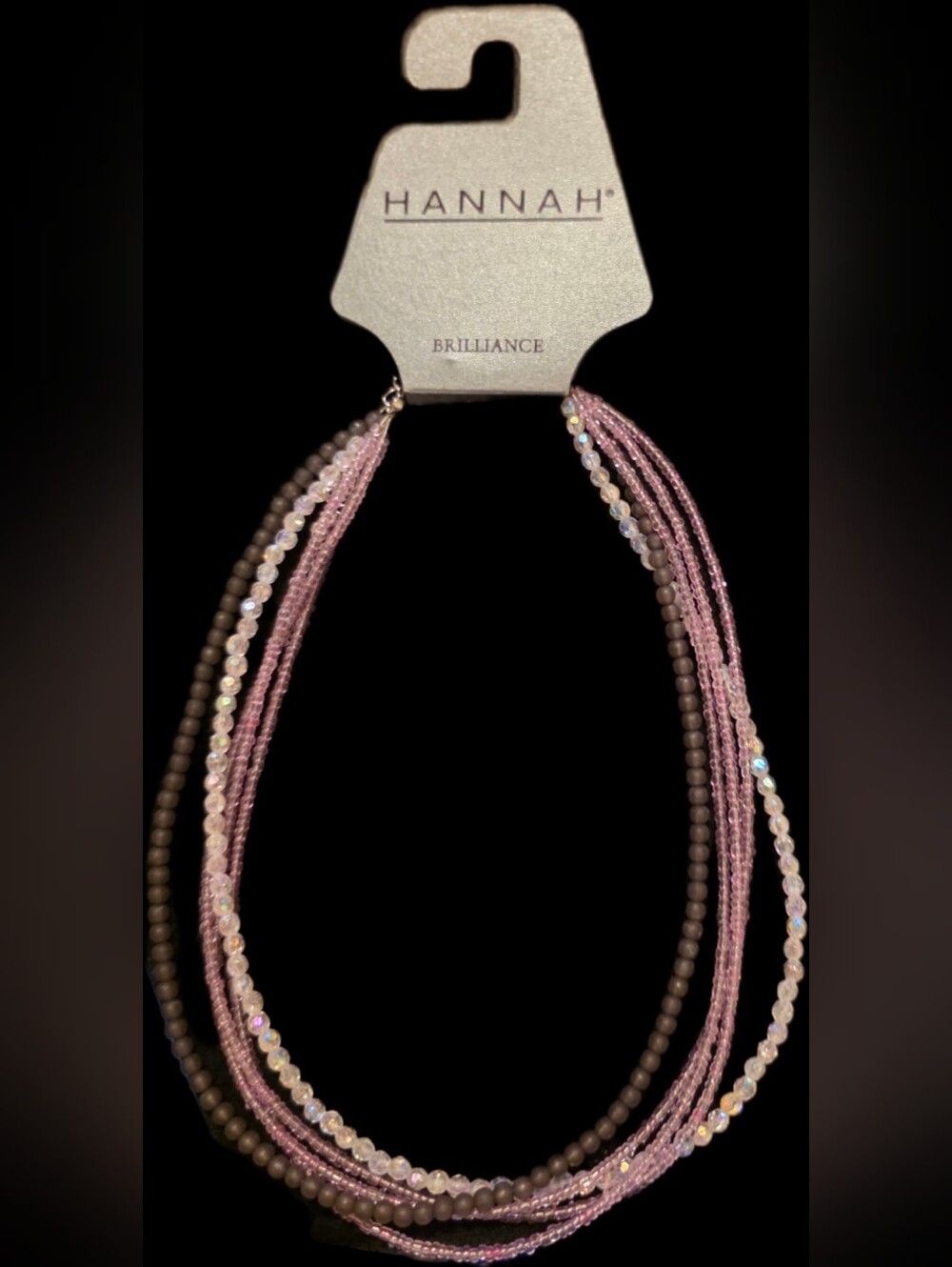 Pink and Brown Multi-Strand Bead Necklace